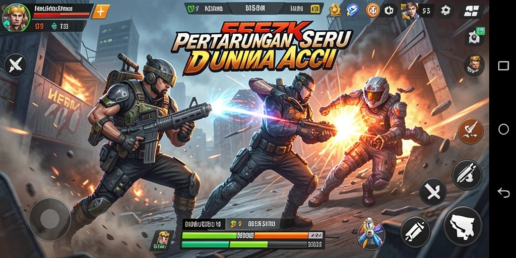 Tampilan seru dari gameplay 555ZK yang penuh aksi.