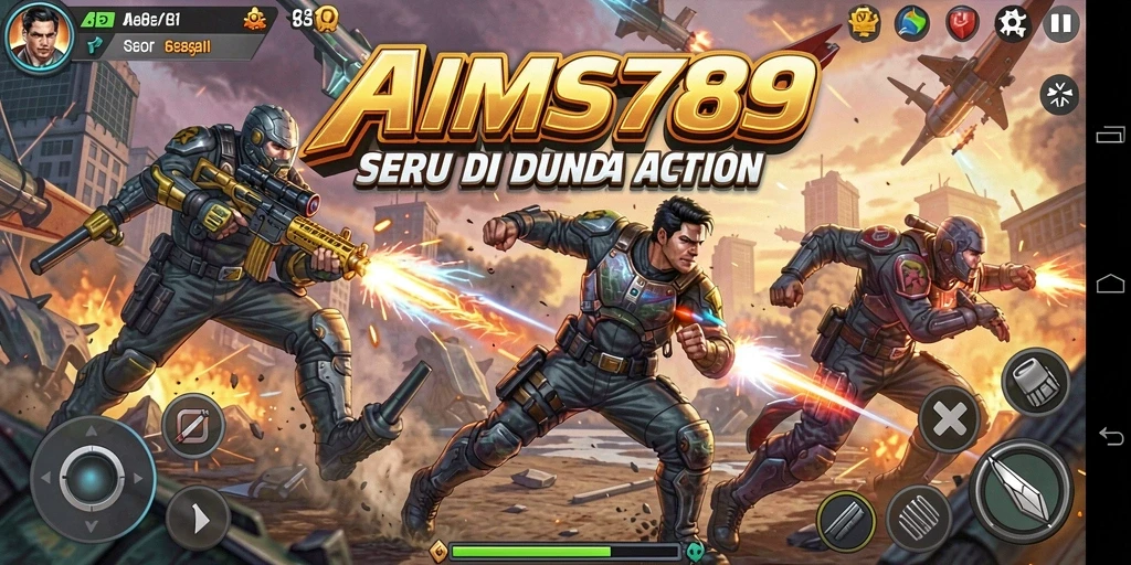Screenshot gameplay yang menampilkan serunya pertarungan dalam AMS789.