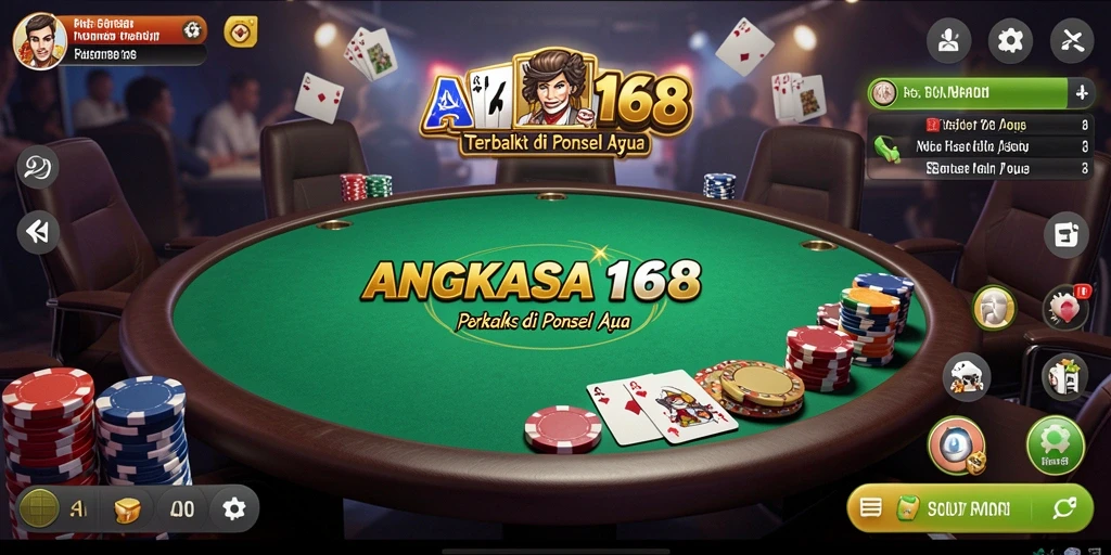 Tampilan gameplay menarik di ANGKASA168 dengan suasana poker yang mendebarkan.