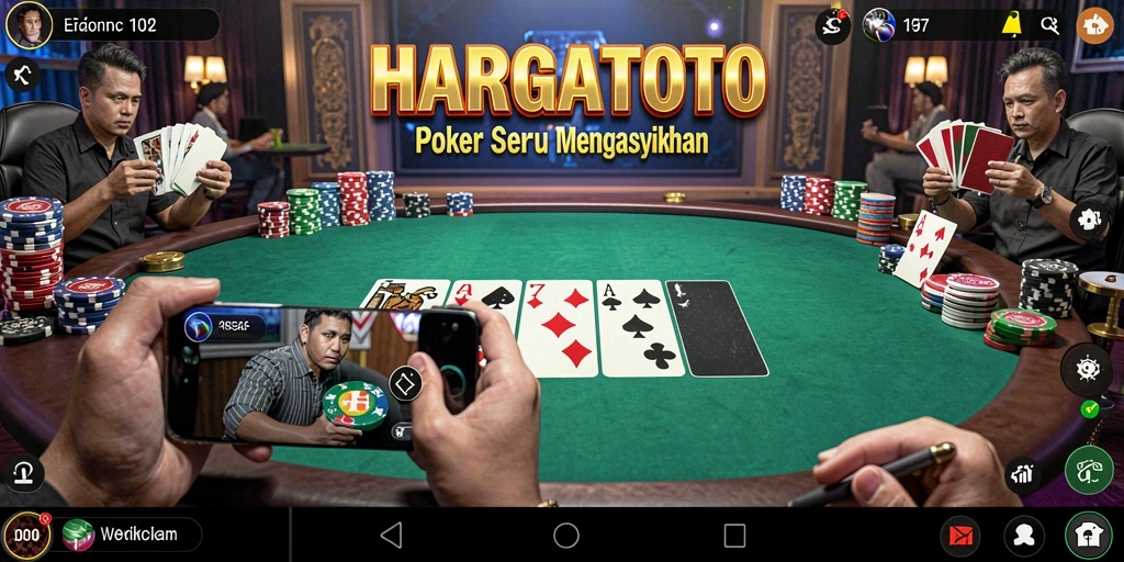 Screenshot HARGATOTO menampilkan aksi seru dalam permainan Poker.