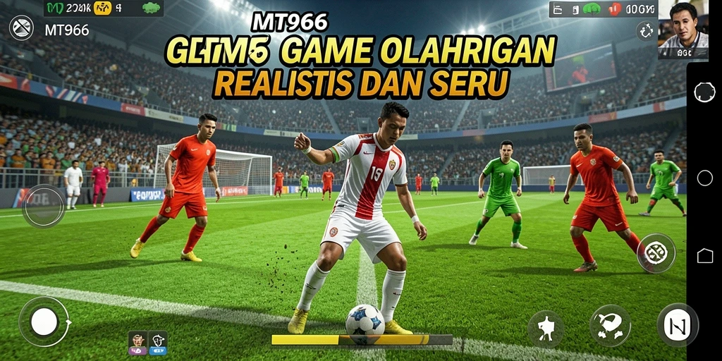Screenshot gameplay MT966 yang menunjukkan aksi olahraga yang mendebarkan.