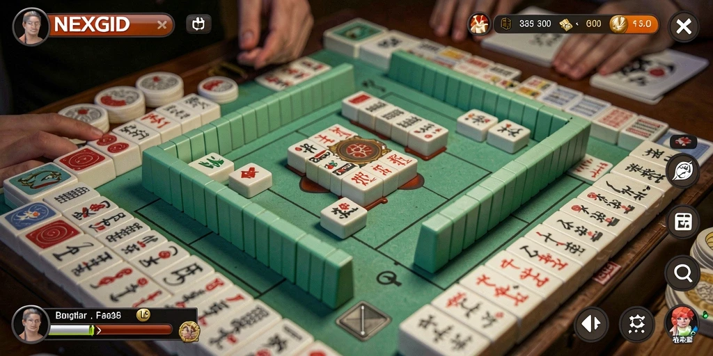 Tangkapan layar <strong>NEXGID</strong> menampilkan gameplay Mahjong yang menarik.
