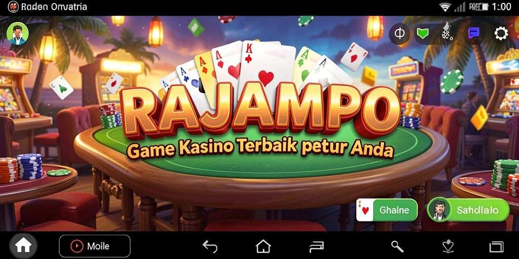 Gameplay seru RAJAMPO dalam aplikasi Kasino yang menarik.