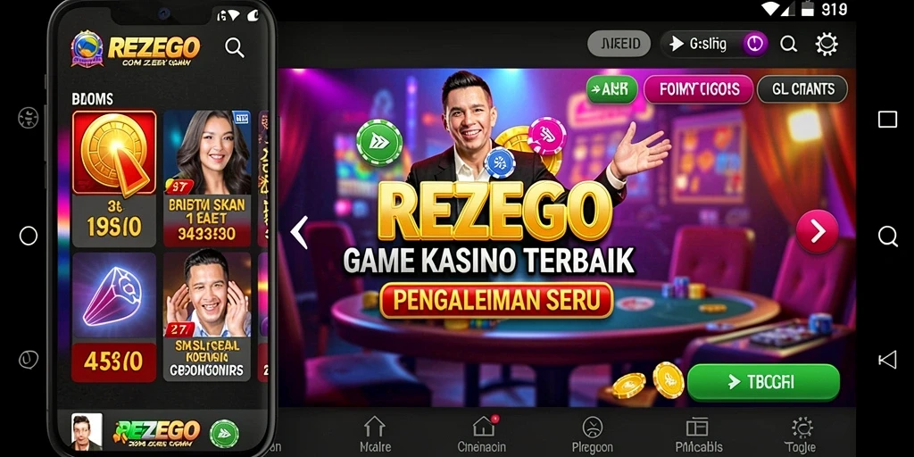 Tampilan gameplay seru di REZEGO dengan berbagai pilihan permainan Kasino.