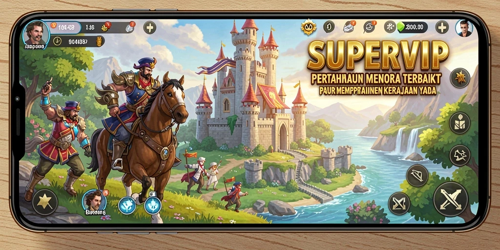 Tampilan permainan SUPERVIP yang menakjubkan dalam pertahanan menara.
