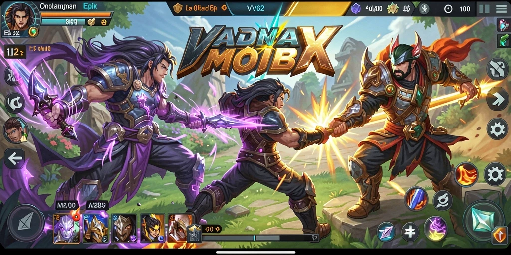 Screenshot gameplay aksi seru dalam game MOBA VV62.